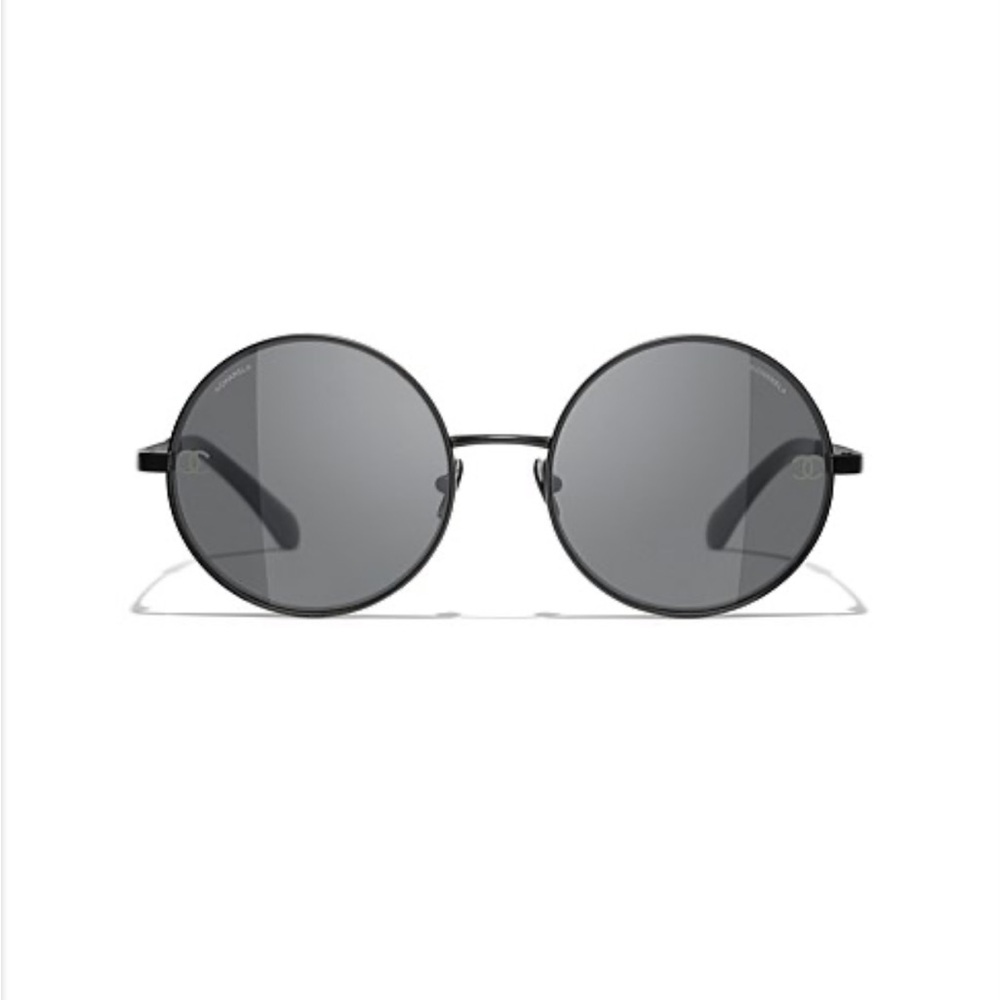 Round MATTE BLACK DARK GREY Sunglasses - Picture 3 of 17
